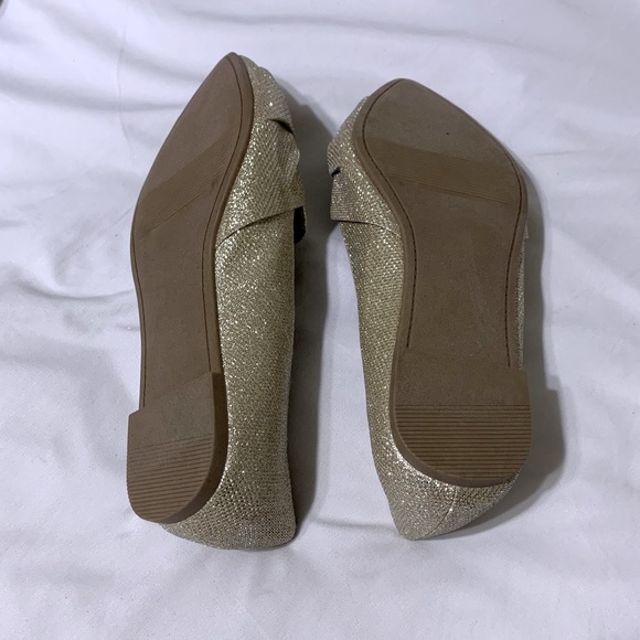 Torrid Gold Shimmer Bow Pointed Toe Loafer - Picture 4 of 4